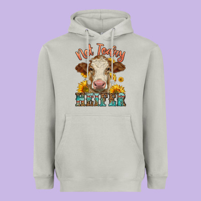 Heifer With Sunflowers Heavyweight Hoodie Designed By Lillyallendesigns