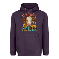Plum heifer with sunflowers Heavyweight Hoodie - LillyAllenDesigns