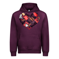 Mauve Wine bake tools heart Urban Hoodie - Artiststas