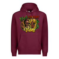 Burgundy black history vibes Premium Hoodie - NancyCooperArtShop