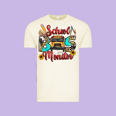 School Bus Monitor Vintage Tee Designed By Texasbilliewilder