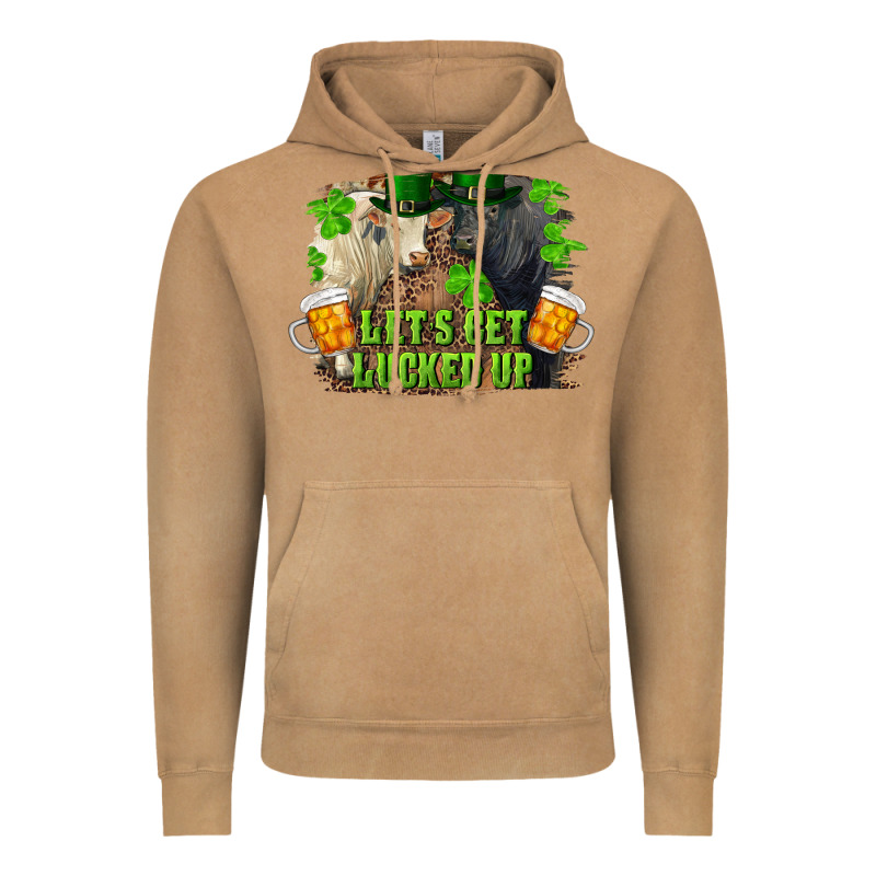 Lets Get Lucked Up Charolais And Black Angus Bull Vintage Hoodie by RanaPortraitStore | Teevron