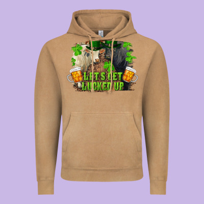 Lets Get Lucked Up Charolais And Black Angus Bull Vintage Hoodie Designed By Ranaportraitstore