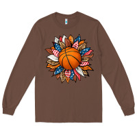 Chestnut basketball sunflower Long Sleeve Tee - HRA Design Shop