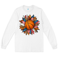 White basketball sunflower Long Sleeve Tee - HRA Design Shop