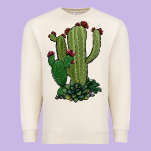 Cactus Premium Sweatshirt Designed By Jasminsmagicworld