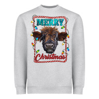 Heather Grey Merry Christmas Calf Heavyweight Sweatshirt - RanaPortraitStore