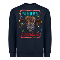 Navy Merry Christmas Calf Heavyweight Sweatshirt - RanaPortraitStore