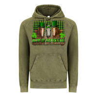 Vintage Olive happy st. patricks day horses with leprechaun Vintage Hoodie - RanaPortraitStore