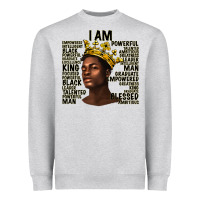 Heather Grey afro man black king i am Heavyweight Sweatshirt - texasbilliewilder