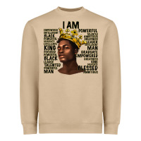 Afro Man Black King I Am Heavyweight Sweatshirt | Teevron
