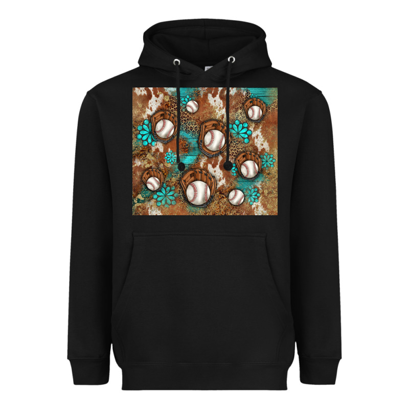 Baseball Turquoise Gemstones Western Patterns Heavyweight Hoodie by BarkalooDesign | Teevron