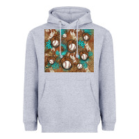 Heather Grey baseball turquoise gemstones western patterns Heavyweight Hoodie - BarkalooDesign