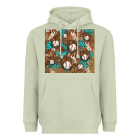 Matcha baseball turquoise gemstones western patterns Heavyweight Hoodie - BarkalooDesign