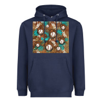Navy baseball turquoise gemstones western patterns Heavyweight Hoodie - BarkalooDesign