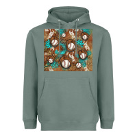 Sage baseball turquoise gemstones western patterns Heavyweight Hoodie - BarkalooDesign
