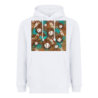 White baseball turquoise gemstones western patterns Heavyweight Hoodie - BarkalooDesign