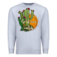 Heather Grey cactus go sit on a cactus Premium Sweatshirt - Jasminsmagicworld