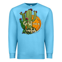 Ocean Blue cactus go sit on a cactus Premium Sweatshirt - Jasminsmagicworld