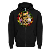 Black christmas happy new year Zipper Hoodie - Artiststas
