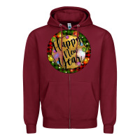 Burgundy christmas happy new year Zipper Hoodie - Artiststas