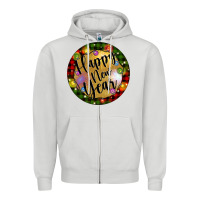 Dove Grey christmas happy new year Zipper Hoodie - Artiststas