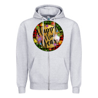 Heather Grey christmas happy new year Zipper Hoodie - Artiststas