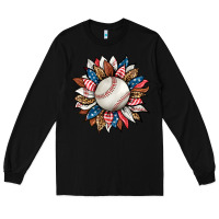Black baseball sunflower Long Sleeve Tee - HRA Design Shop