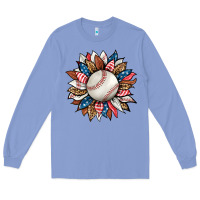 Colony Blue baseball sunflower Long Sleeve Tee - HRA Design Shop