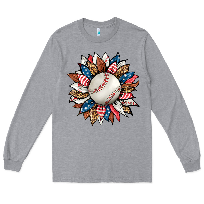 Baseball Sunflower Long Sleeve Tee by HRA Design Shop | Teevron