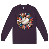 Plum baseball sunflower Long Sleeve Tee - HRA Design Shop