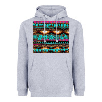 Heather Grey leopard aztec turquoise jewelry Heavyweight Hoodie - BarkalooDesign