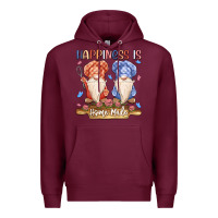 Burgundy happiness is homemade Premium Hoodie - MaliasSmallBusiness
