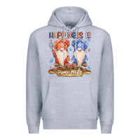 Heather Grey happiness is homemade Premium Hoodie - MaliasSmallBusiness