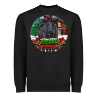 Black Black Angus Cattle Merry Christmas Heavyweight Sweatshirt - RanaPortraitStore