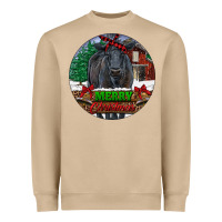 Mushroom Black Angus Cattle Merry Christmas Heavyweight Sweatshirt - RanaPortraitStore