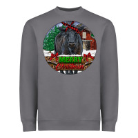 Storm Black Angus Cattle Merry Christmas Heavyweight Sweatshirt - RanaPortraitStore