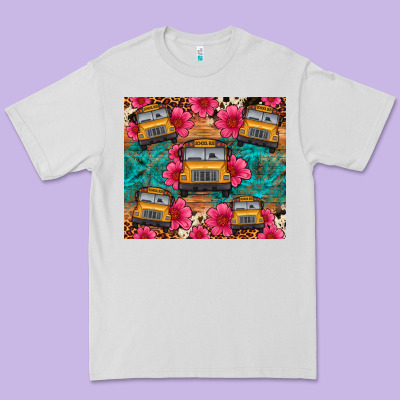 School Bus Leopard Cowhide Premium Tee Designed By Artiststas