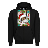 Black Christmas hippie skeleton santa Zipper Hoodie - Artiststas