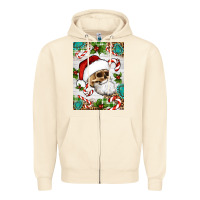 Sandshell Christmas hippie skeleton santa Zipper Hoodie - Artiststas