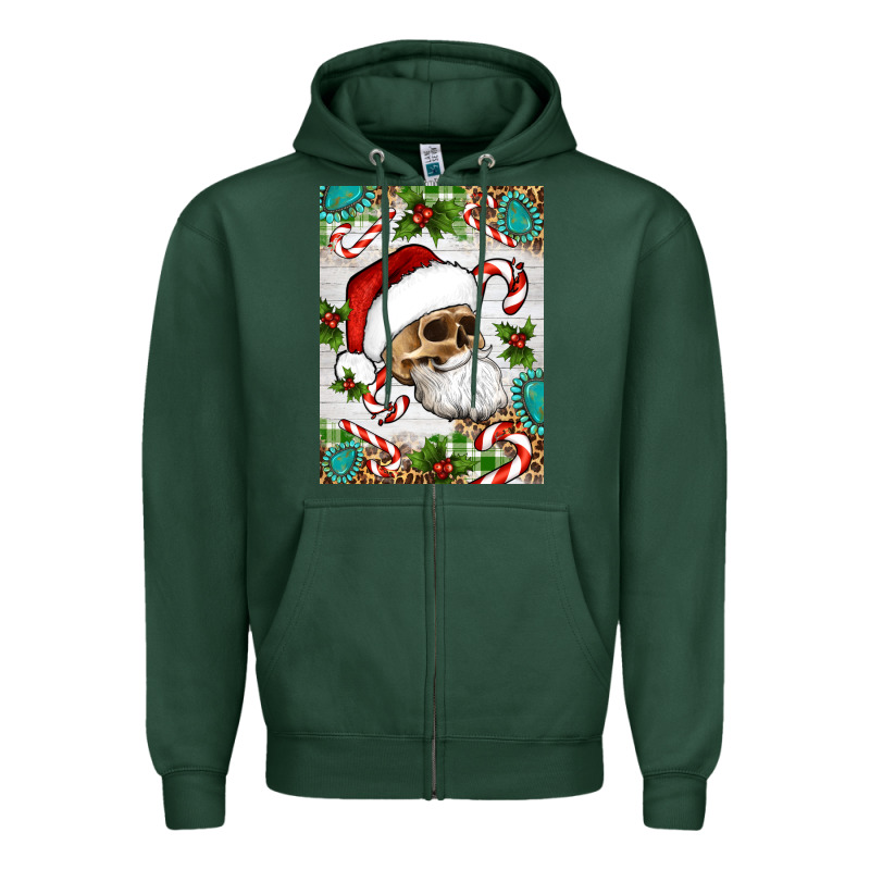 Christmas Hippie Skeleton Santa Zipper Hoodie by Artiststas | Teevron