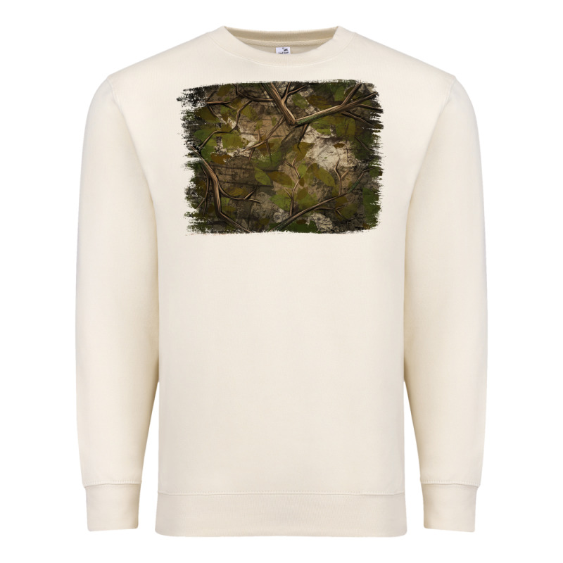 Green Hunter Camouflage Pattern Brushstroke Premium Sweatshirt by Jasminsmagicworld | Teevron