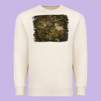 Green Hunter Camouflage Pattern Brushstroke Premium Sweatshirt Designed By Jasminsmagicworld