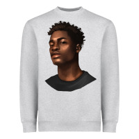 Heather Grey afro man Heavyweight Sweatshirt - texasbilliewilder