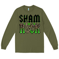 Army Green St. Patrick's shamrock Long Sleeve Tee - OliviaCreatesArt