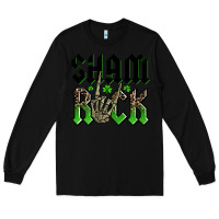 Black St. Patrick's shamrock Long Sleeve Tee - OliviaCreatesArt