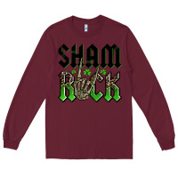 Burgundy St. Patrick's shamrock Long Sleeve Tee - OliviaCreatesArt