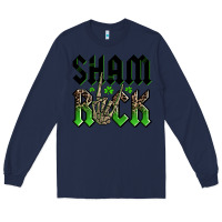 Navy St. Patrick's shamrock Long Sleeve Tee - OliviaCreatesArt