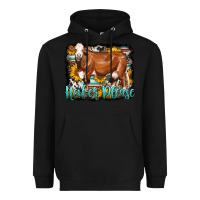 Black Western Heifer Please Simmental Cow Heavyweight Hoodie - LillyAllenDesigns