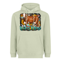 Matcha Western Heifer Please Simmental Cow Heavyweight Hoodie - LillyAllenDesigns